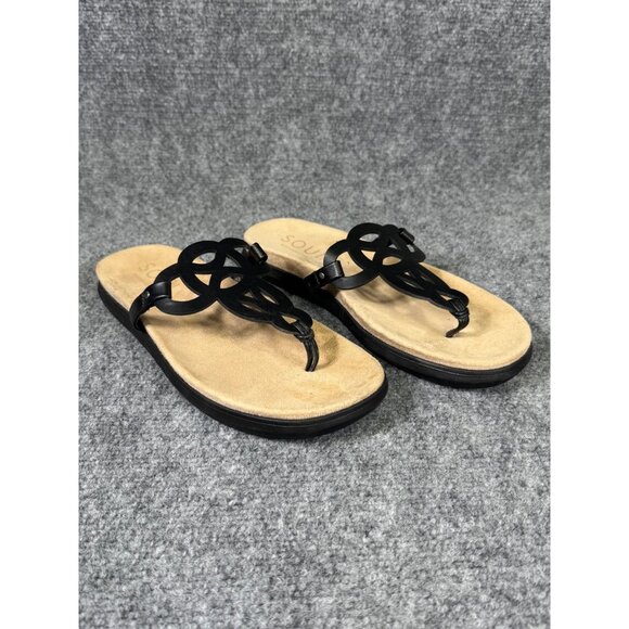 Soul Naturalizer 9M Womens Black Janice Sandals  Cutout Design Cushioned Footbed - Picture 1 of 16